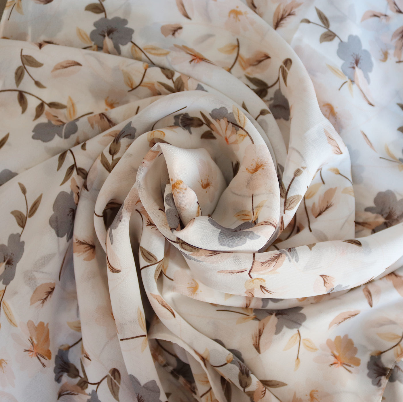 Chiffon Printed Hijab / Autumn Bloom
