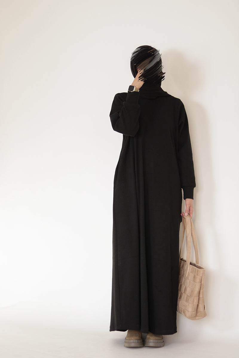 Black Knit Abaya