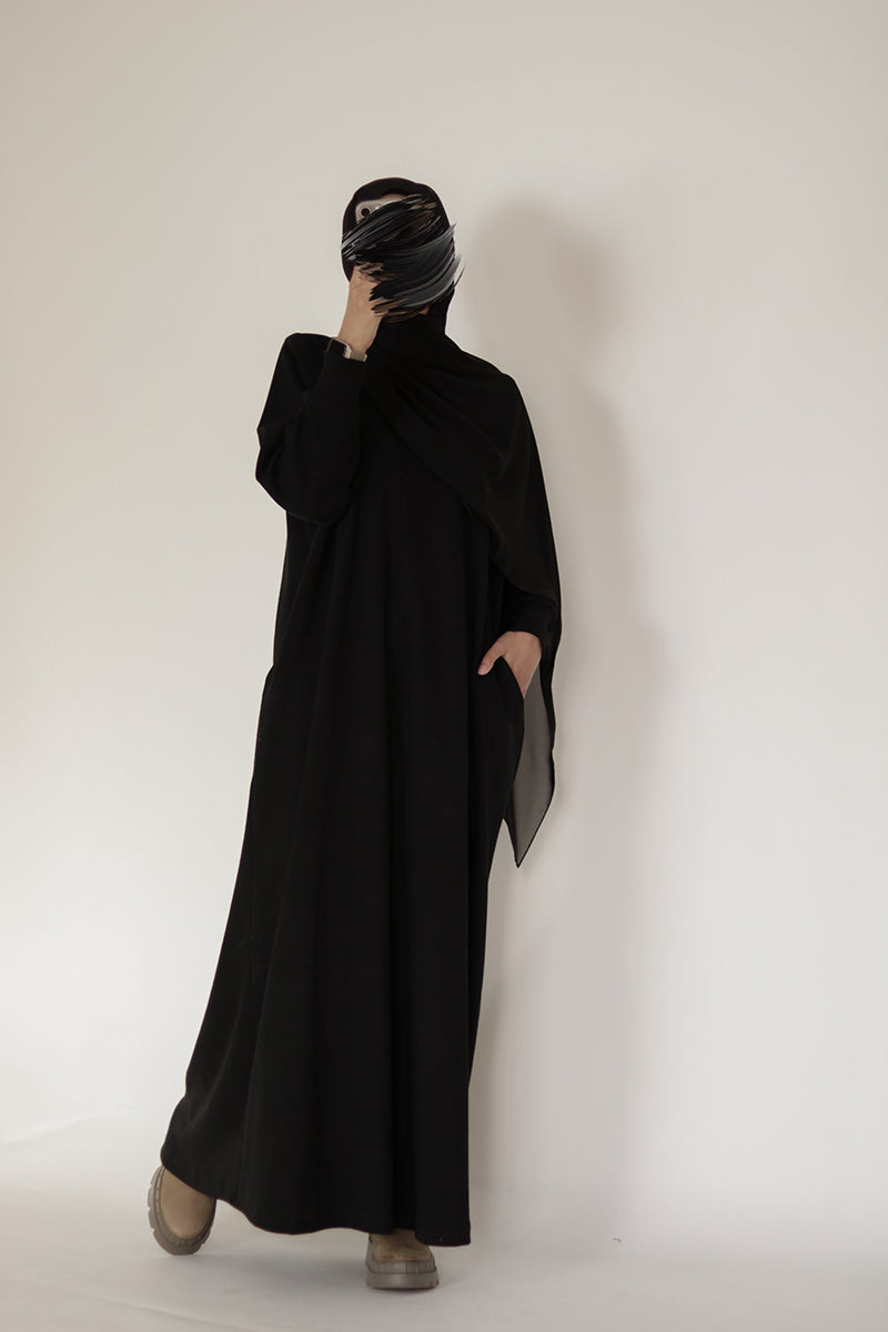 Black Knit Abaya