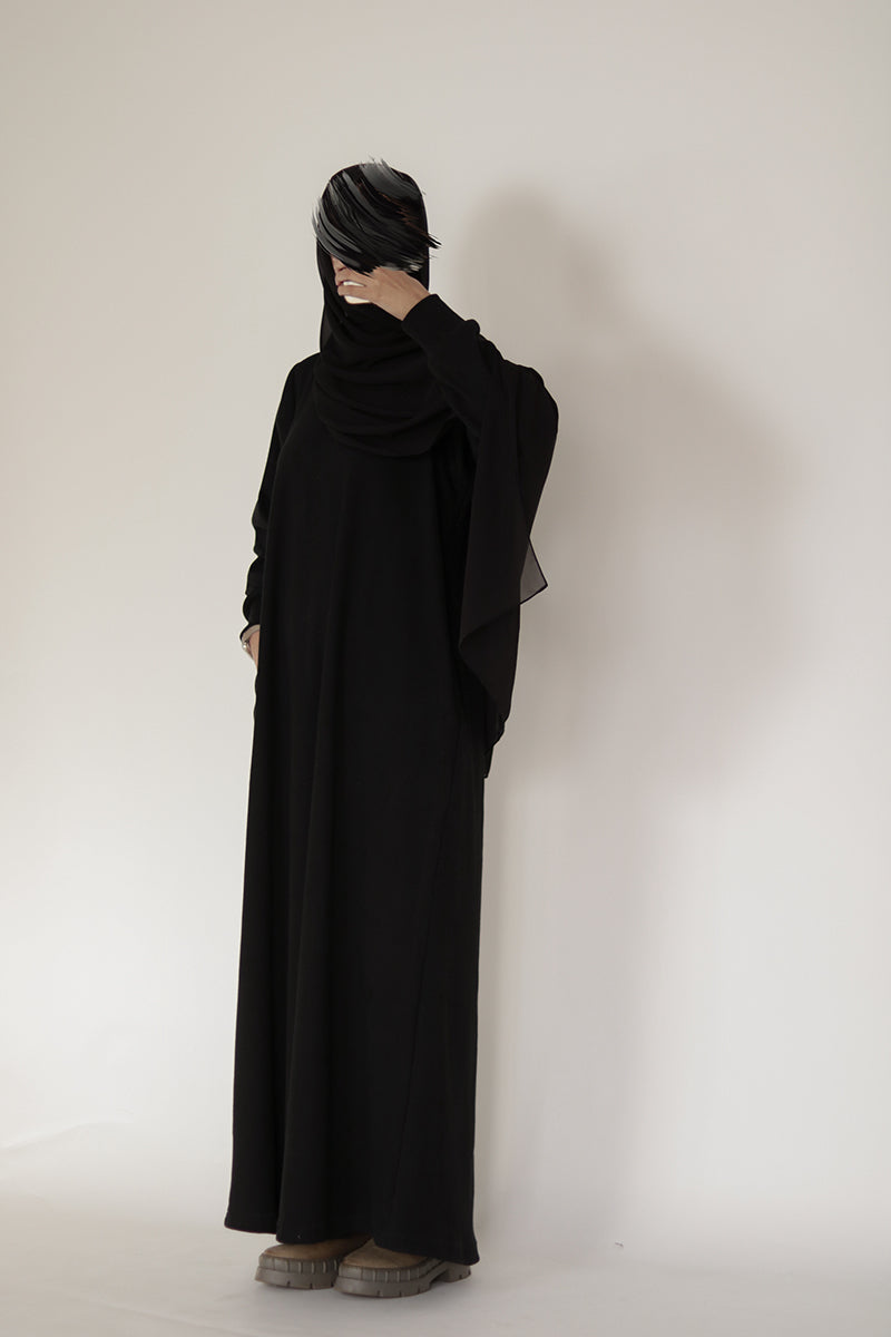 Black Knit Abaya