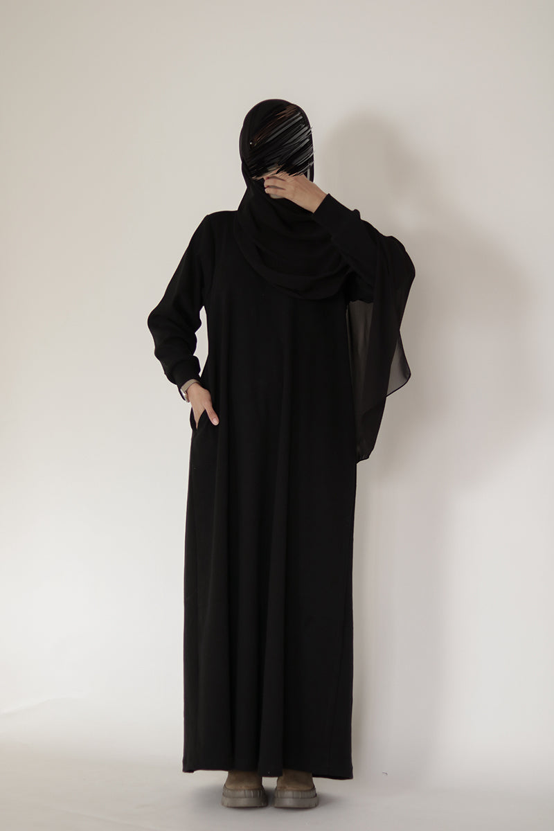 Black Knit Abaya