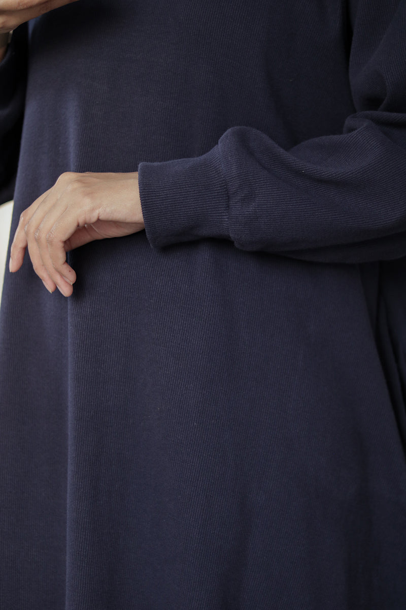 Dark Blue Knit Abaya