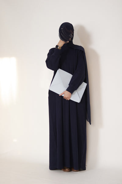 Dark Blue Knit Abaya