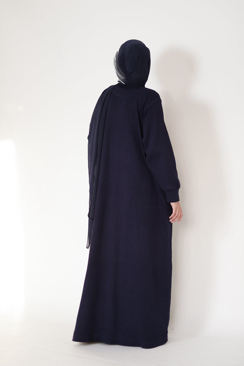 Dark Blue Knit Abaya