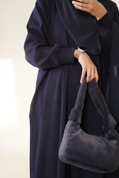 Dark Blue Knit Abaya