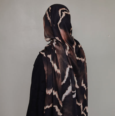 Printed Modal Hijab | Cocoa Marble