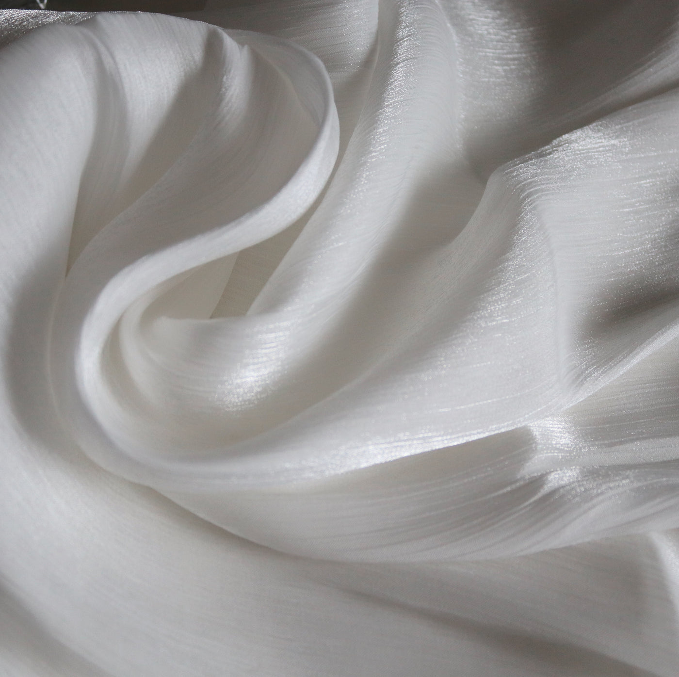 Textured Satin Hijab / White