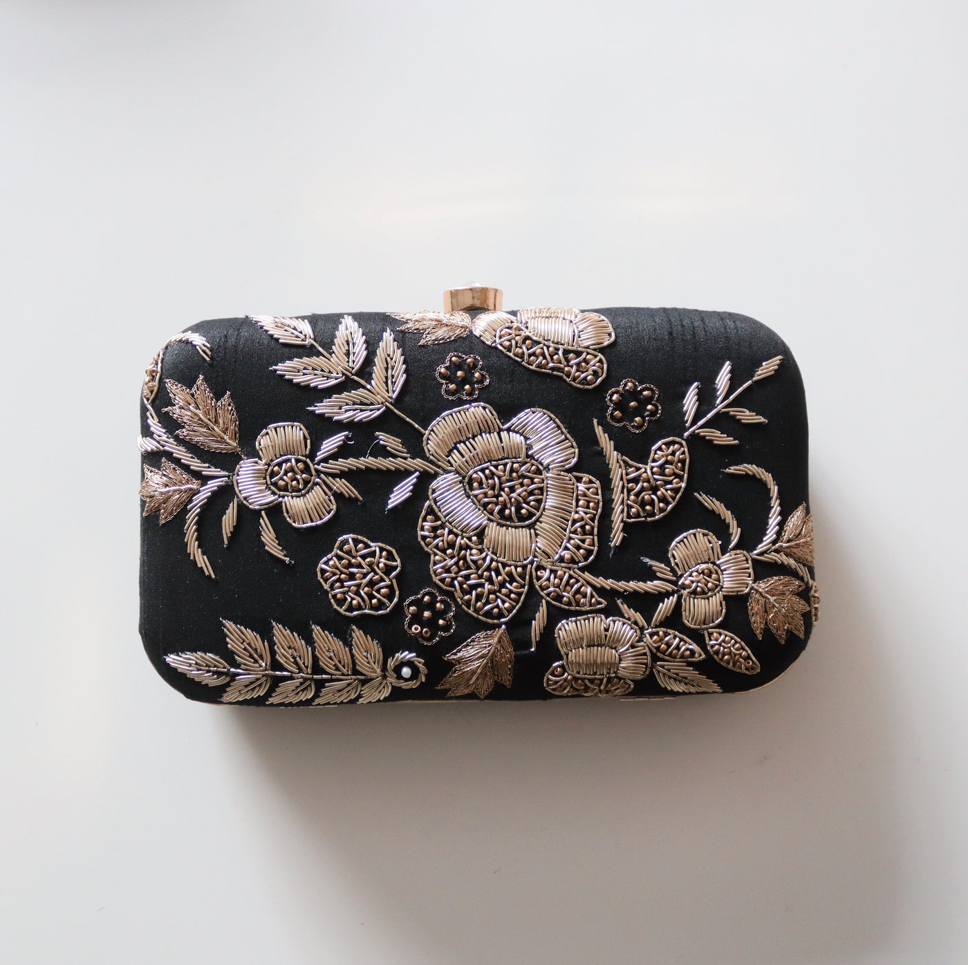 Amal Embellished Clutch Bag | Black