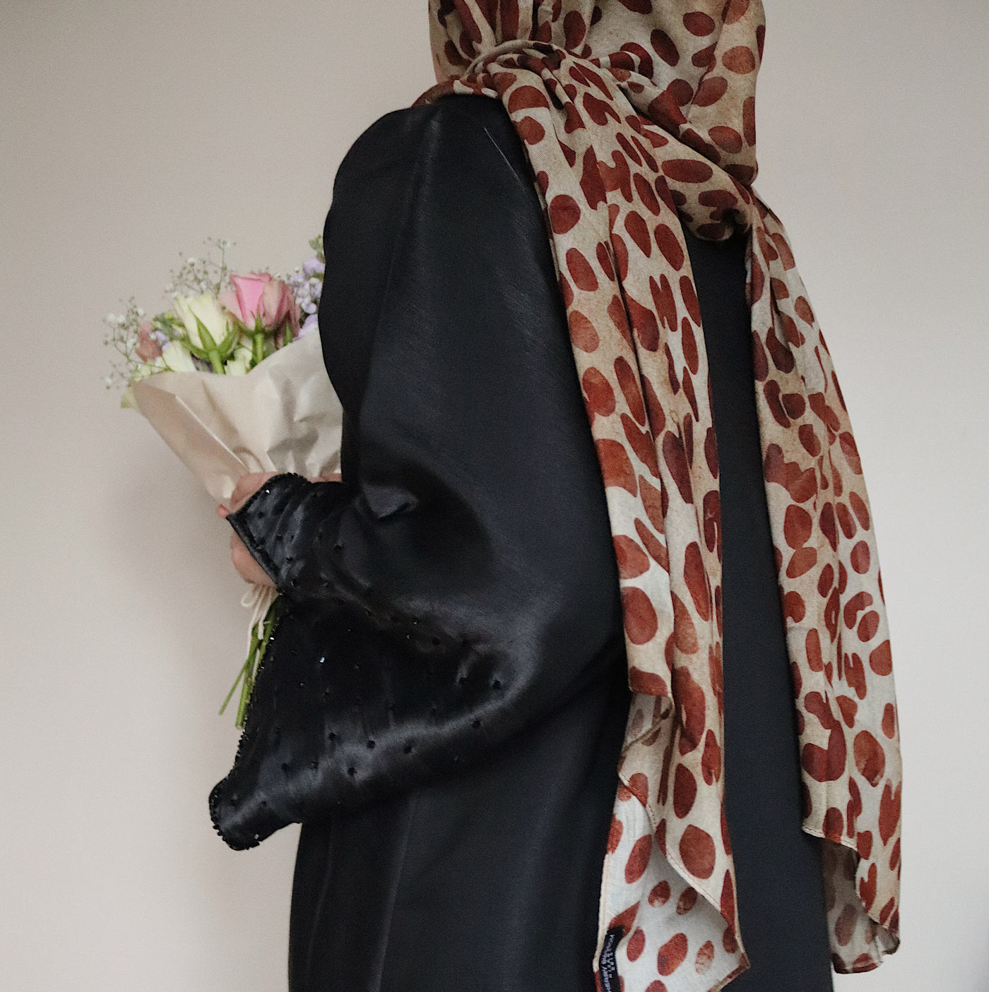 Printed Modal Hijab | Brown Leopard