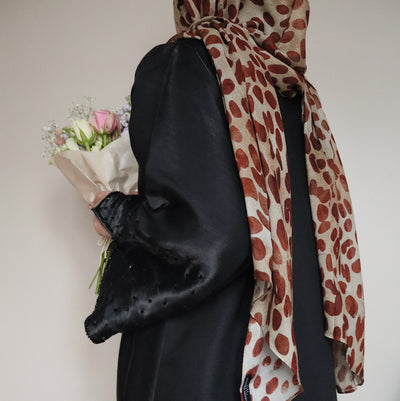 Printed Modal Hijab | Brown Leopard