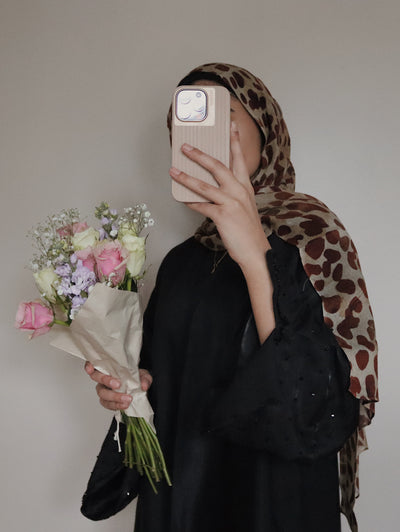 Printed Modal Hijab | Brown Leopard