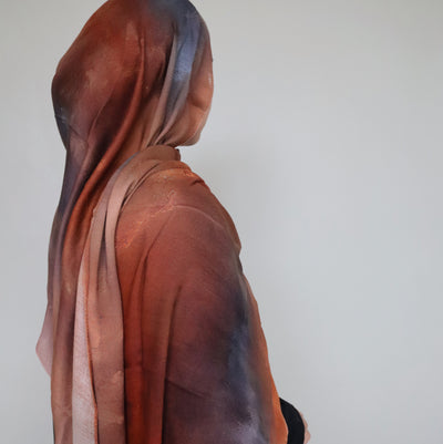 Printed Modal Hijab | Rust Gradient