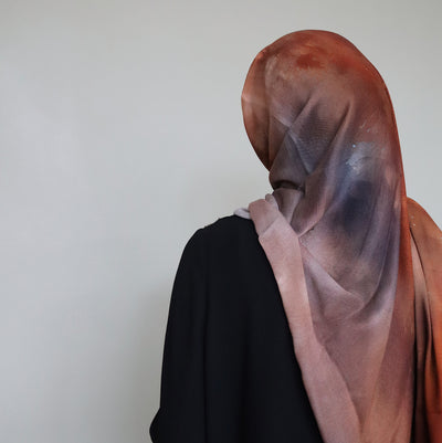 Printed Modal Hijab | Rust Gradient