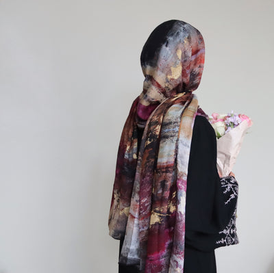 Printed Modal Hijab | Festival Fuchsia