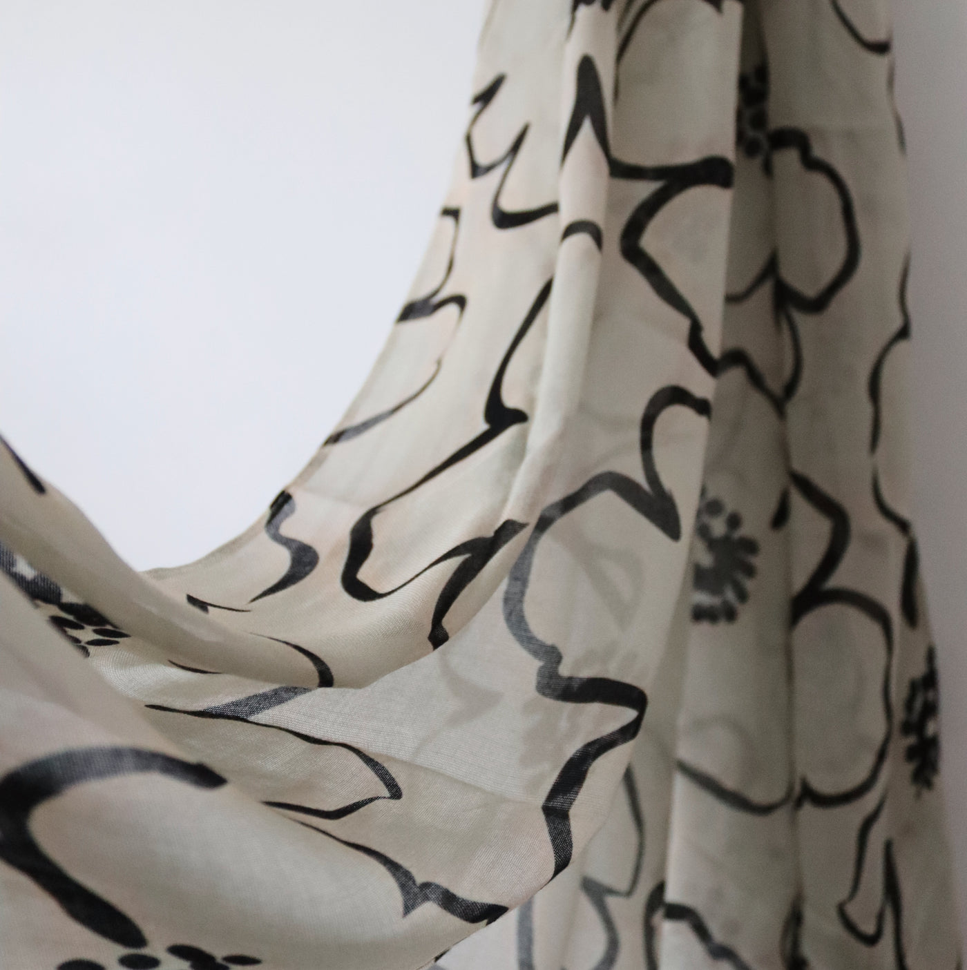 Printed Modal Hijab | Monochrome Floral