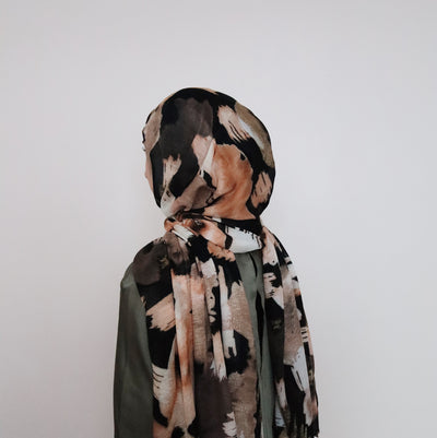 Printed Modal Hijab | Moss Abstract