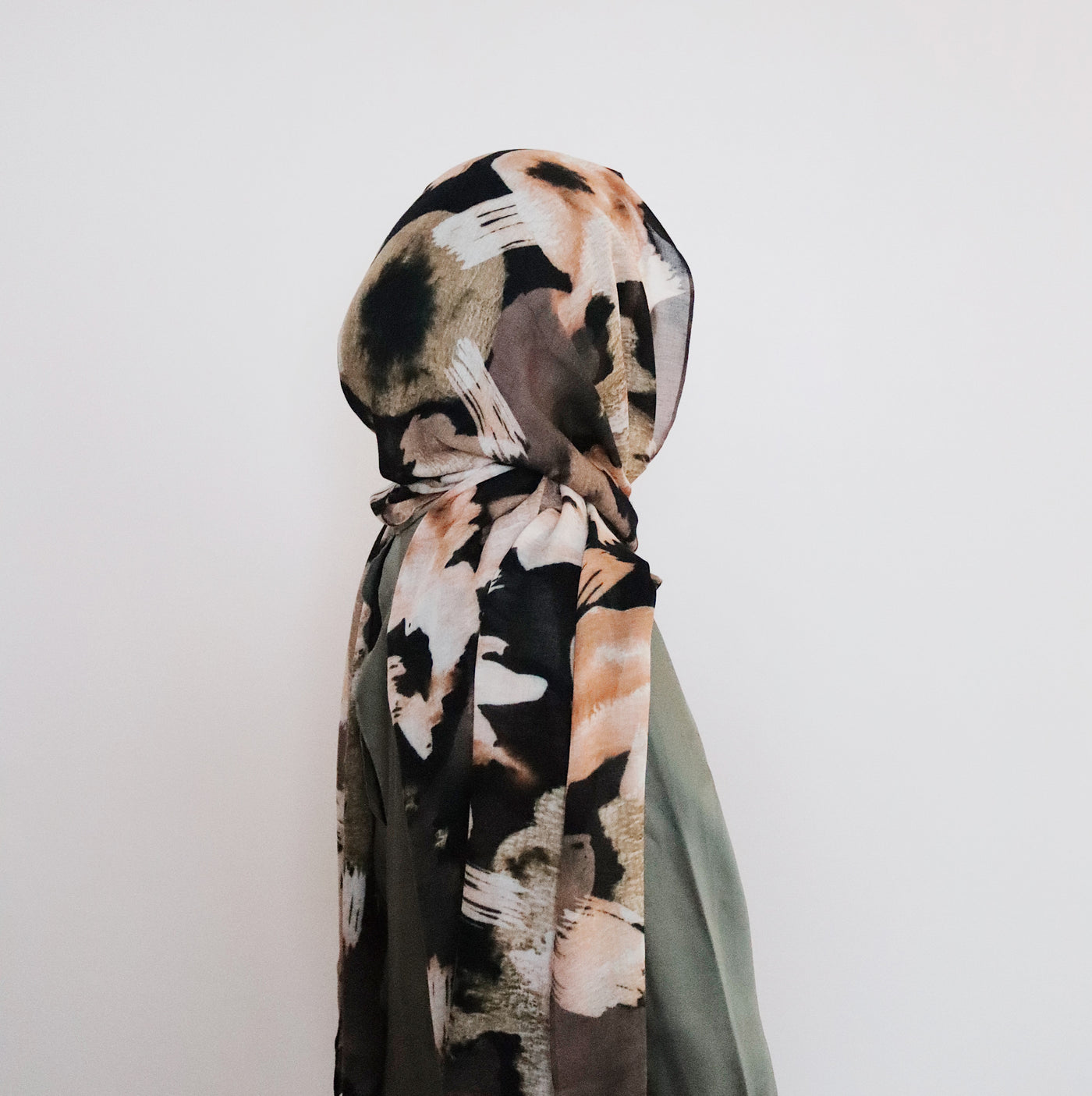 Printed Modal Hijab | Moss Abstract