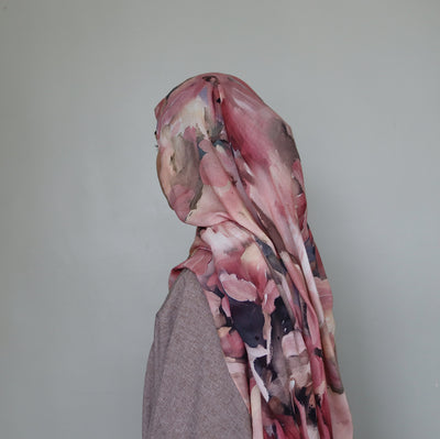 Printed Modal Hijab | Rosewood Bloom