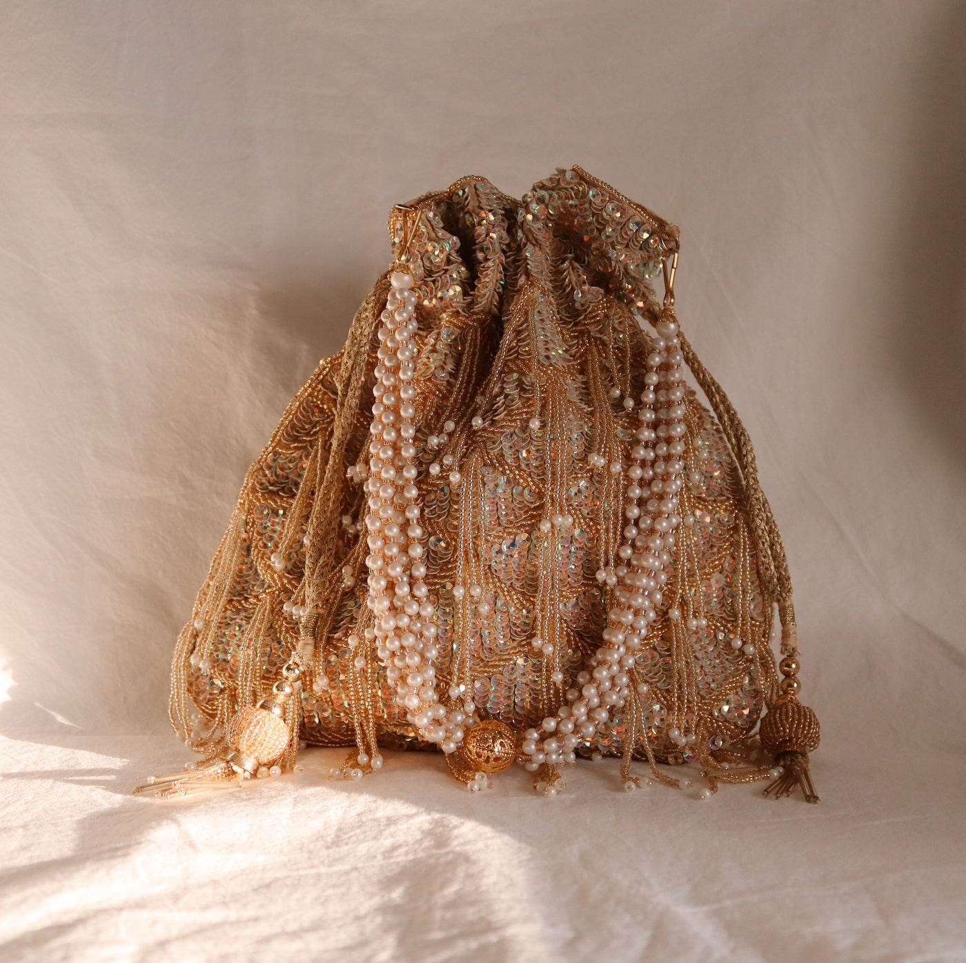 Amber Hand Embellished Potli Bag