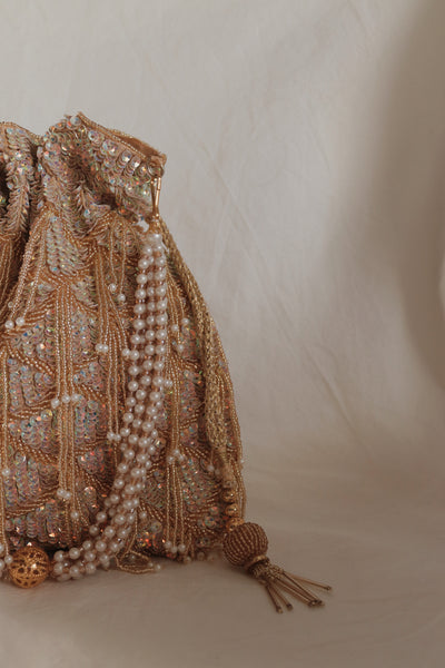 Amber Hand Embellished Potli Bag