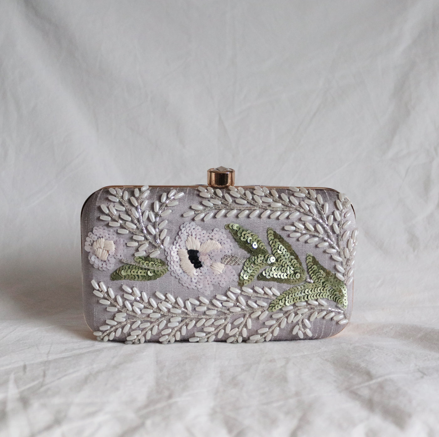 Zahira Hand Embellished Clutch Bag