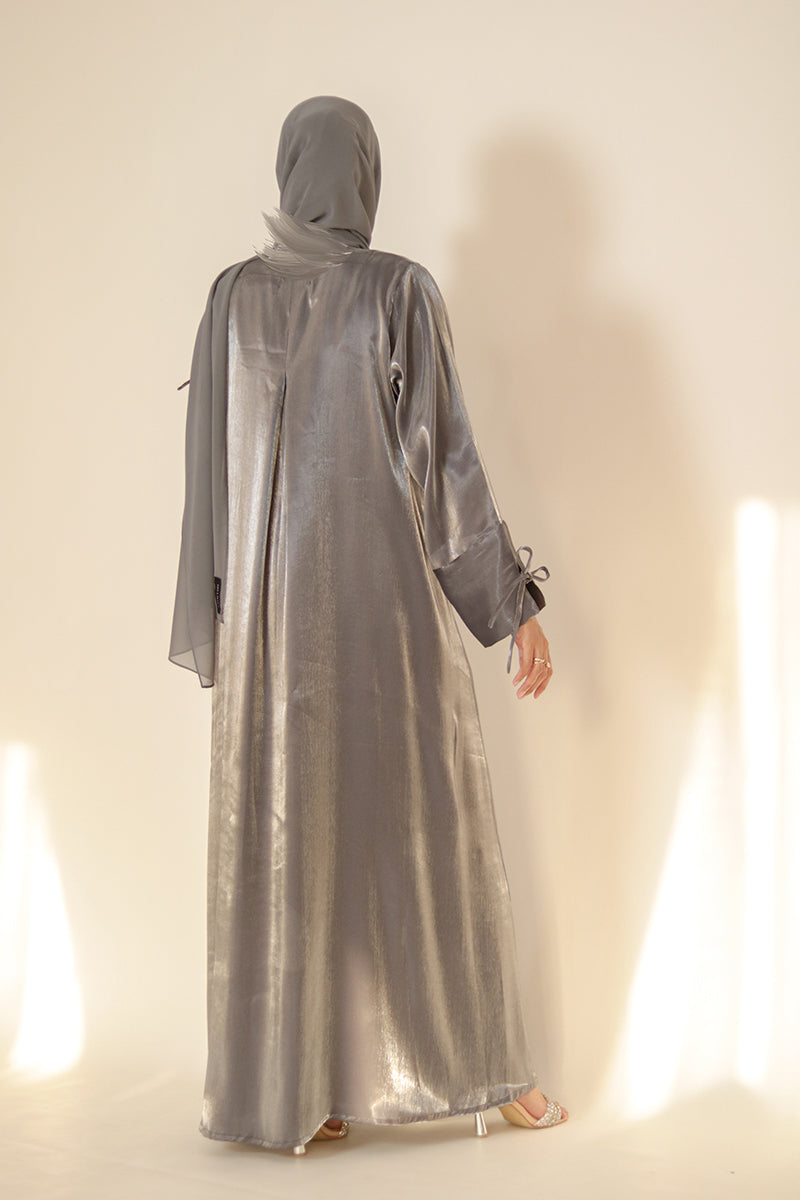 MoonDust Luxury Shimmer Silk Abaya