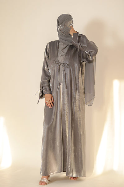 MoonDust Luxury Shimmer Silk Abaya