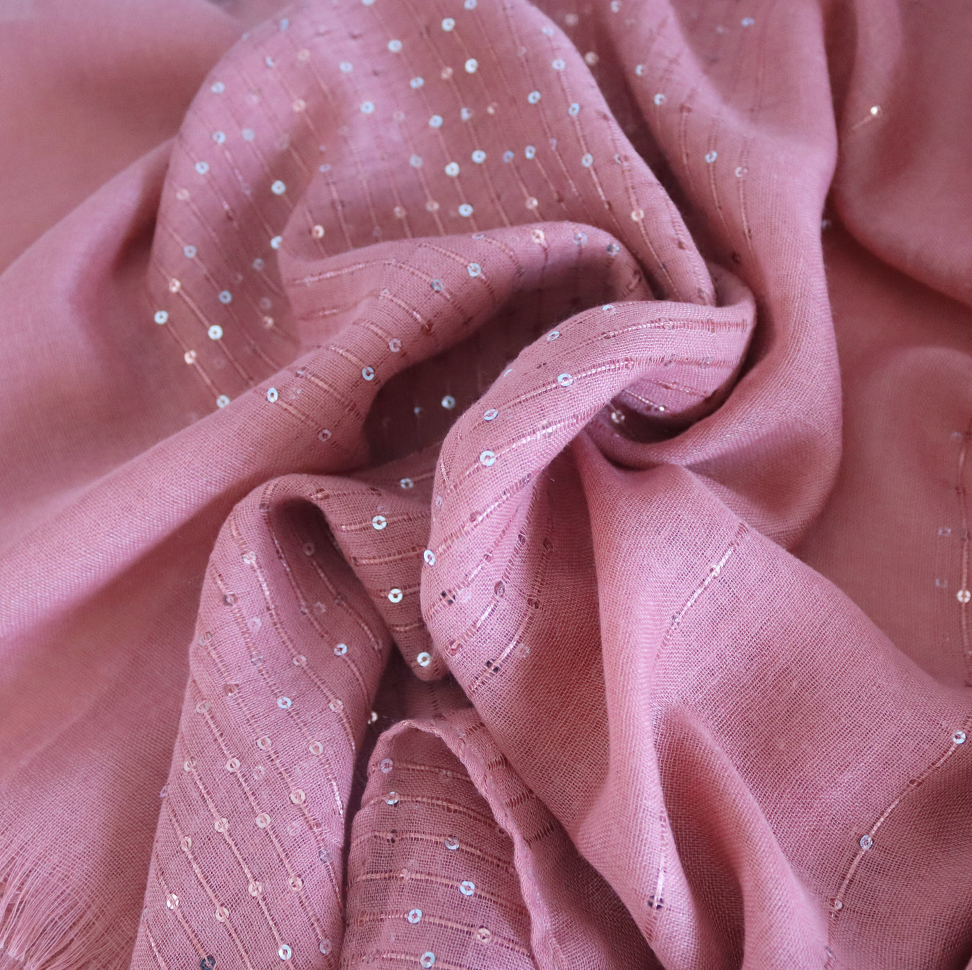 Sequins Hijab / Dusty Rose